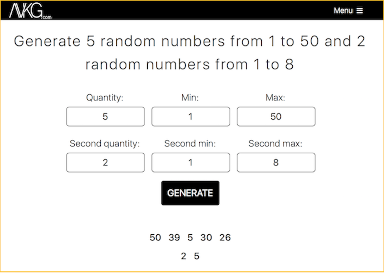 Online random number generator